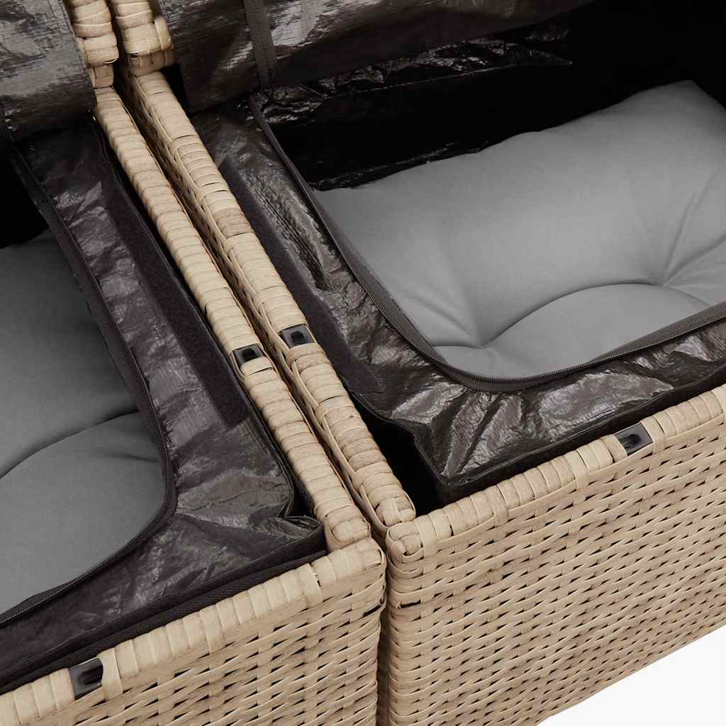 Tuinbank 2-Zits Met Kussens Poly Rattan