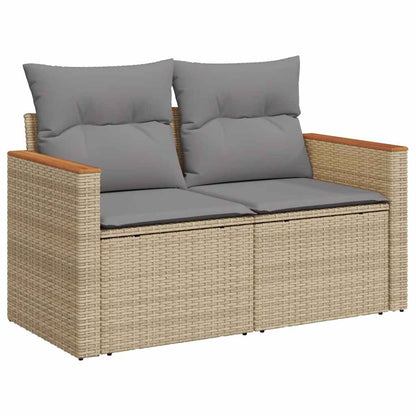 Tuinbank 2-Zits Met Kussens Poly Rattan