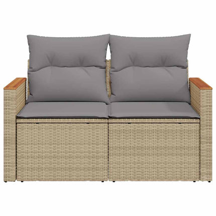 Tuinbank 2-Zits Met Kussens Poly Rattan