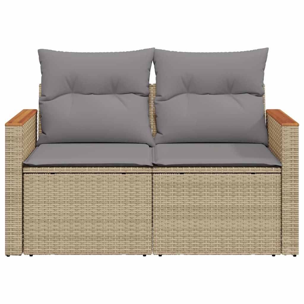 Tuinbank 2-Zits Met Kussens Poly Rattan
