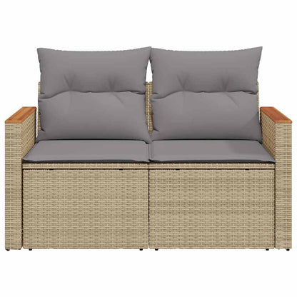 Tuinbank 2-Zits Met Kussens Poly Rattan