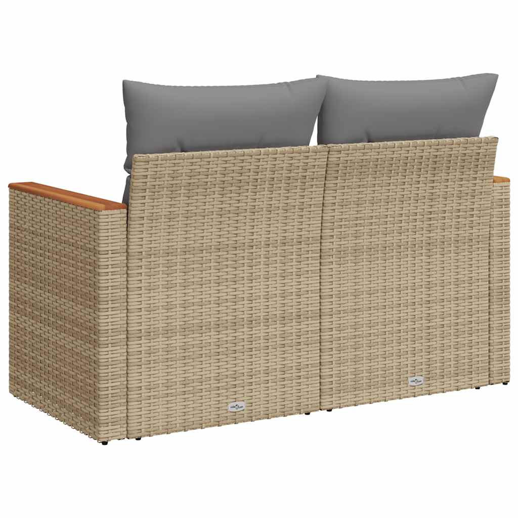 Tuinbank 2-Zits Met Kussens Poly Rattan