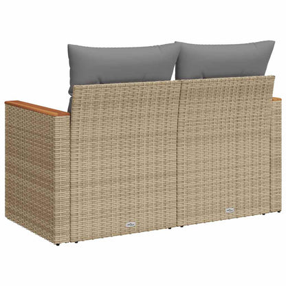 Tuinbank 2-Zits Met Kussens Poly Rattan