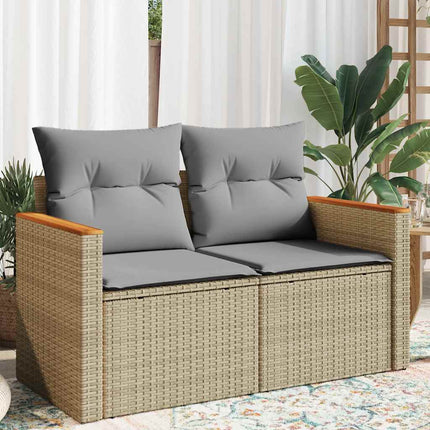 Tuinbank 2-Zits Met Kussens Poly Rattan