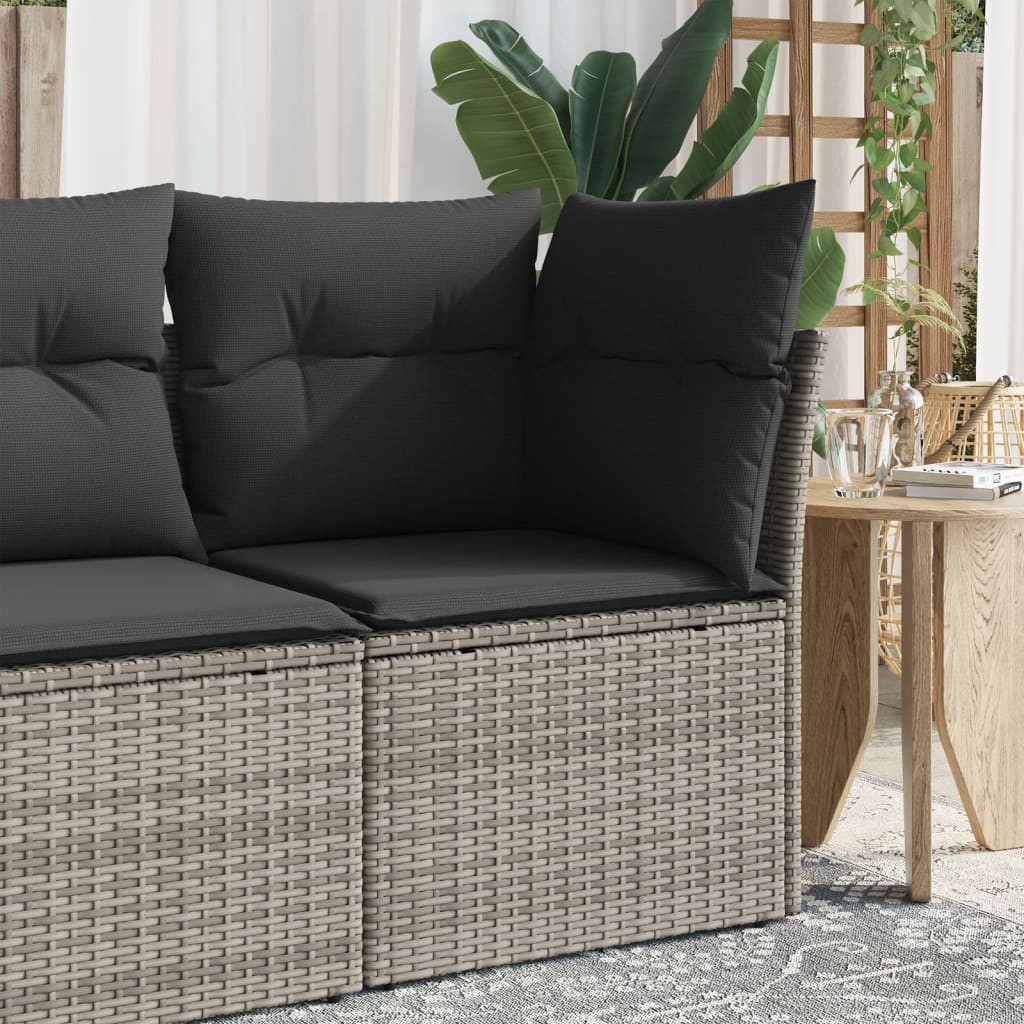 Tuinhoekbank Met Kussens Poly Rattan