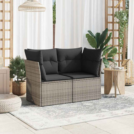 Tuinbank 2-Zits Met Kussens Poly Rattan