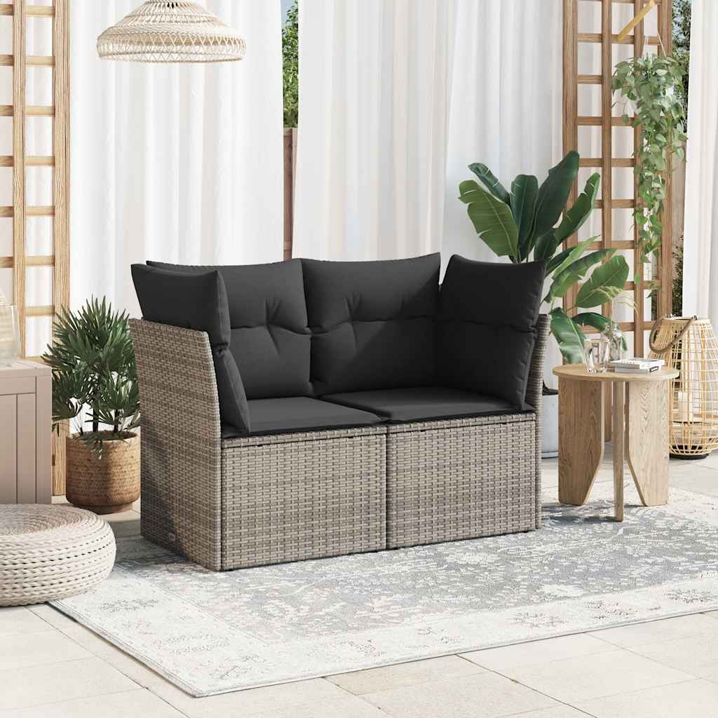 Tuinbank 2-Zits Met Kussens Poly Rattan