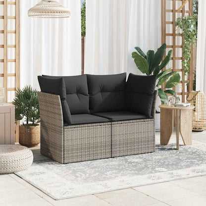 Tuinbank 2-Zits Met Kussens Poly Rattan