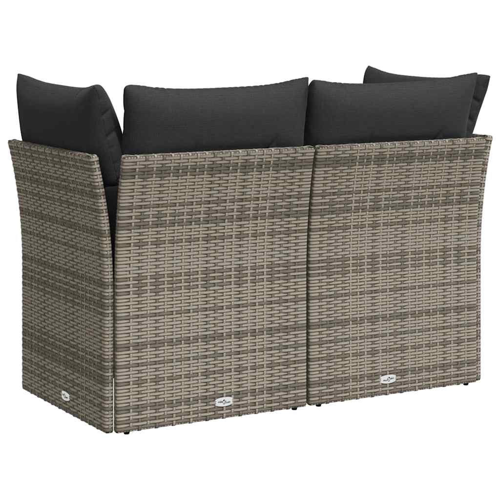 Tuinbank 2-Zits Met Kussens Poly Rattan