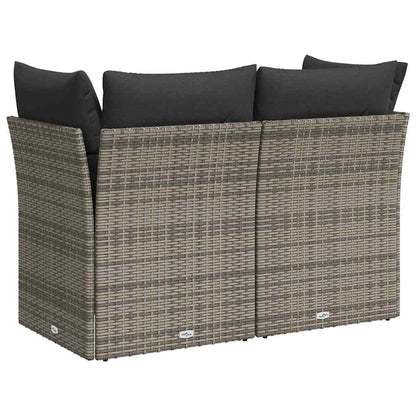 Tuinbank 2-Zits Met Kussens Poly Rattan