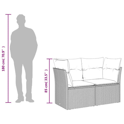 Tuinbank 2-Zits Met Kussens Poly Rattan
