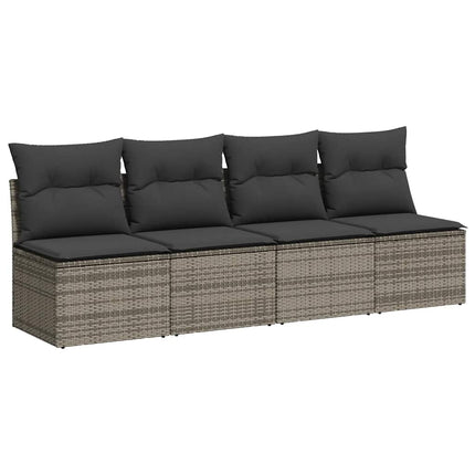 Tuinbank 4-Zits Met Kussens Poly Rattan