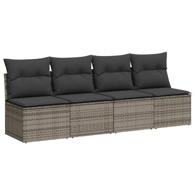 Tuinbank 4-Zits Met Kussens Poly Rattan