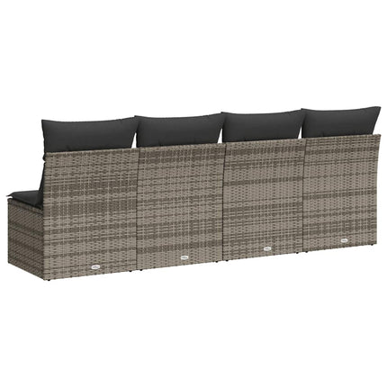 Tuinbank 4-Zits Met Kussens Poly Rattan