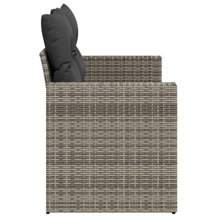 Tuinbank 2-Zits Met Kussens Poly Rattan