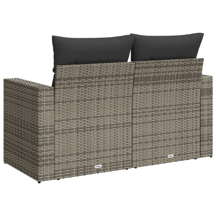 Tuinbank 2-Zits Met Kussens Poly Rattan