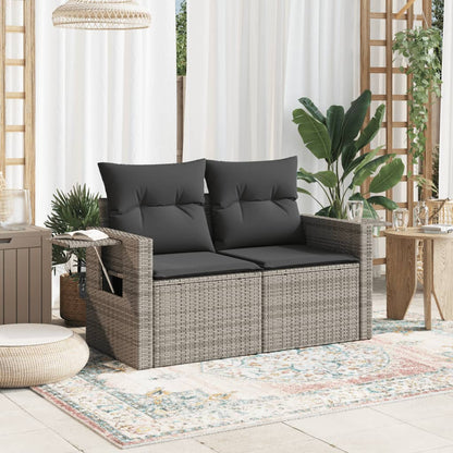 Tuinbank 2-Zits Met Kussens Poly Rattan