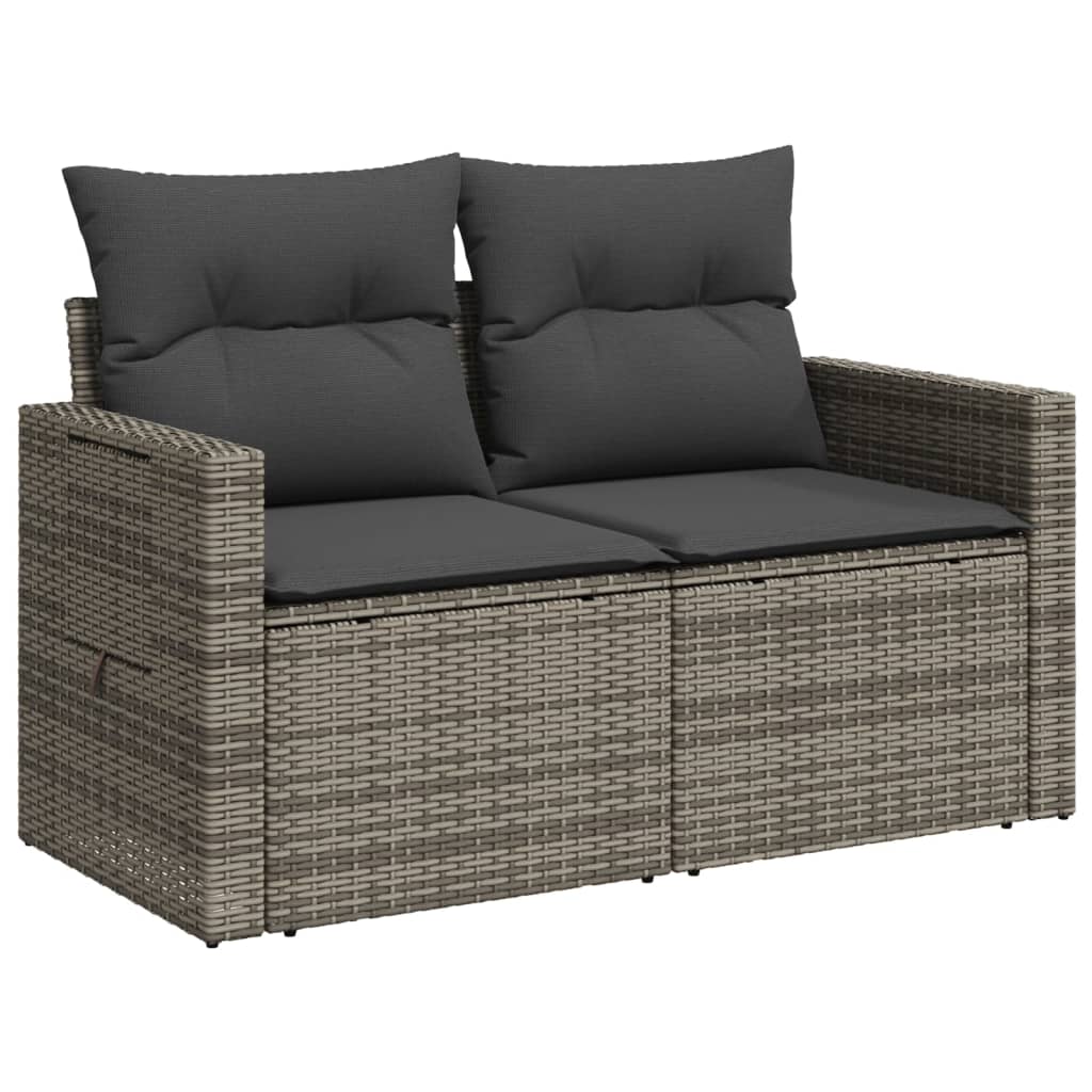 Tuinbank 2-Zits Met Kussens Poly Rattan