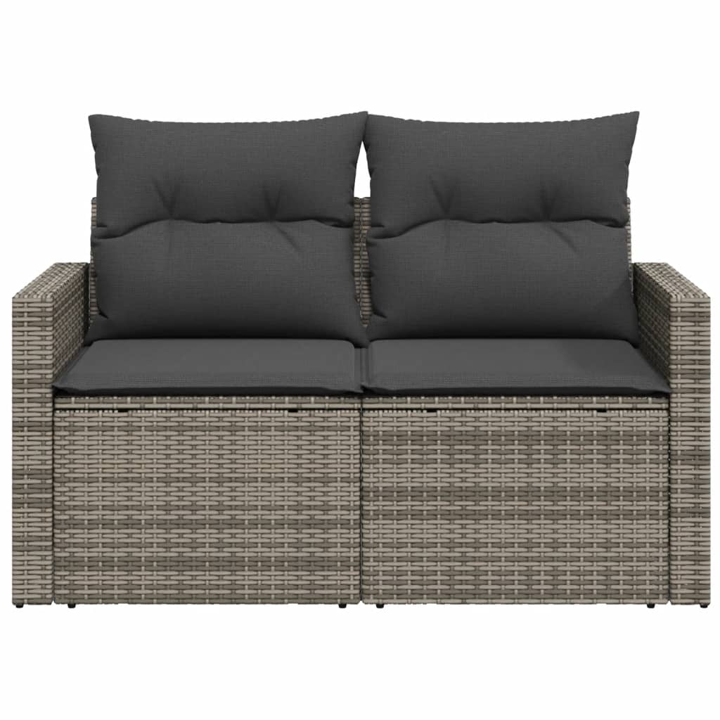 Tuinbank 2-Zits Met Kussens Poly Rattan