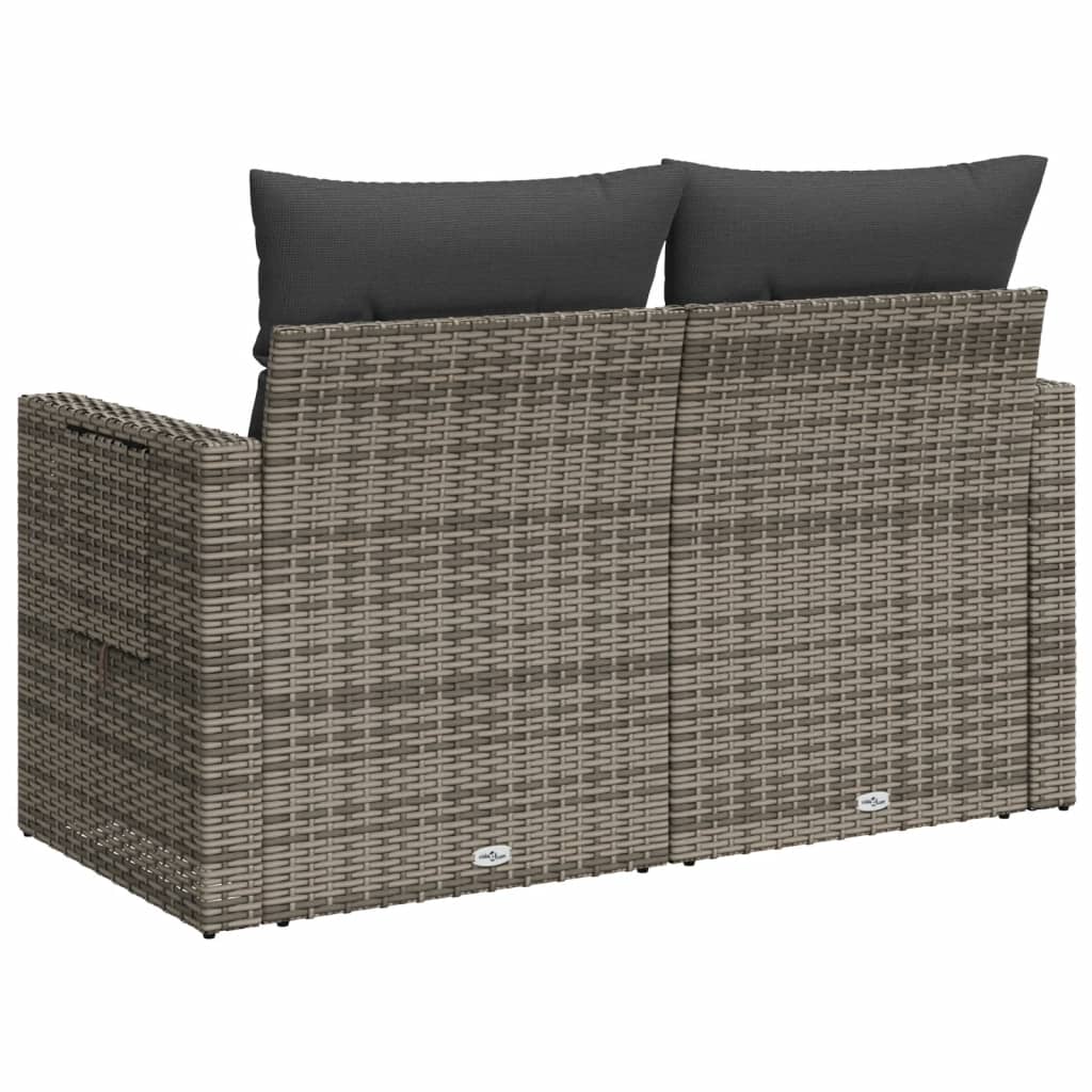 Tuinbank 2-Zits Met Kussens Poly Rattan