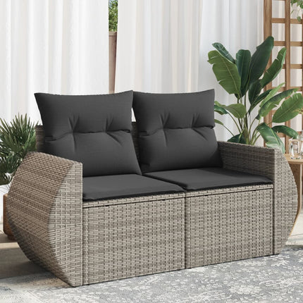 Tuinbank 2-Zits Met Kussens Poly Rattan
