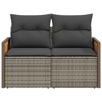Tuinbank 2-Zits Met Kussens Poly Rattan