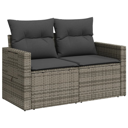 Tuinbank 2-Zits Met Kussens Poly Rattan