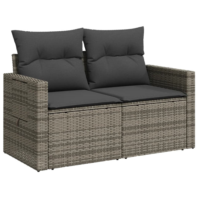 Tuinbank 2-Zits Met Kussens Poly Rattan