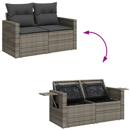 Tuinbank 2-Zits Met Kussens Poly Rattan