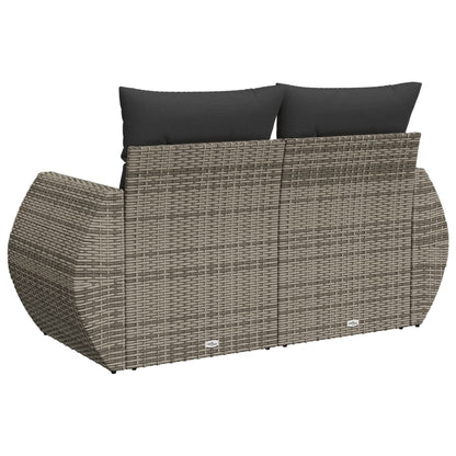 Tuinbank 2-Zits Met Kussens Poly Rattan