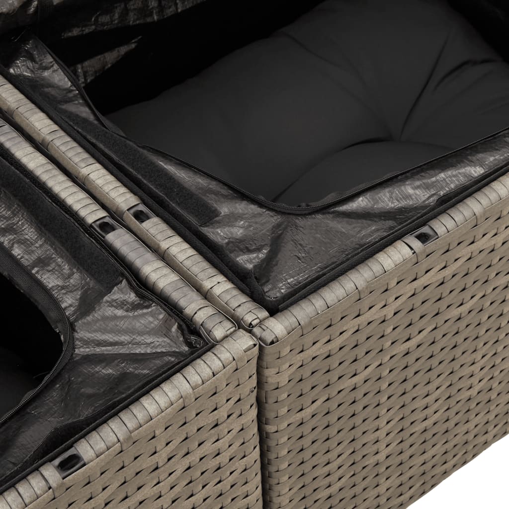 Tuinbank 2-Zits Met Kussens Poly Rattan