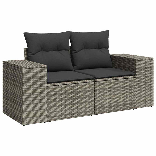 Tuinbank 2-Zits Met Kussens Poly Rattan
