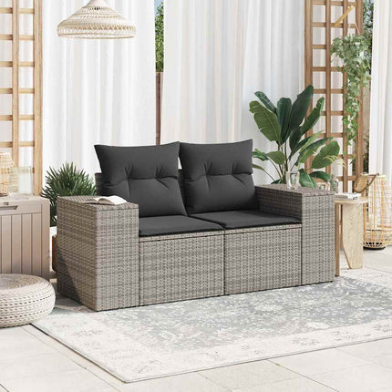 Tuinbank 2-Zits Met Kussens Poly Rattan