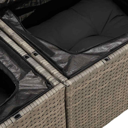 Tuinbank 2-Zits Met Kussens Poly Rattan