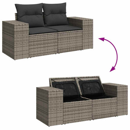 Tuinbank 2-Zits Met Kussens Poly Rattan