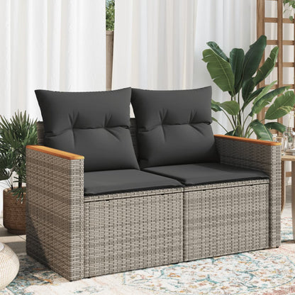Tuinbank 2-Zits Met Kussens Poly Rattan