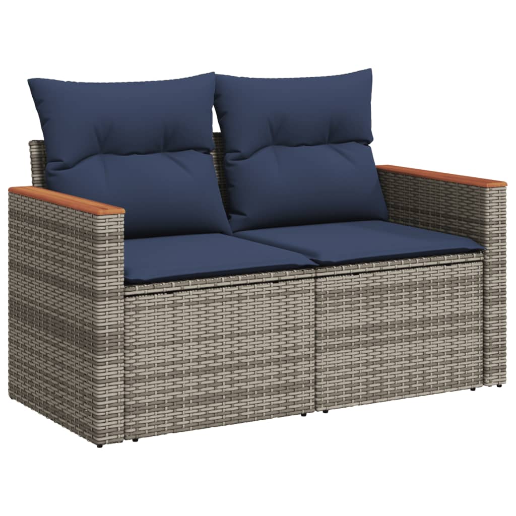 Tuinbank Met Kussens 2-Zits Poly Rattan