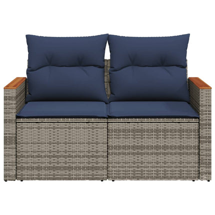 Tuinbank Met Kussens 2-Zits Poly Rattan