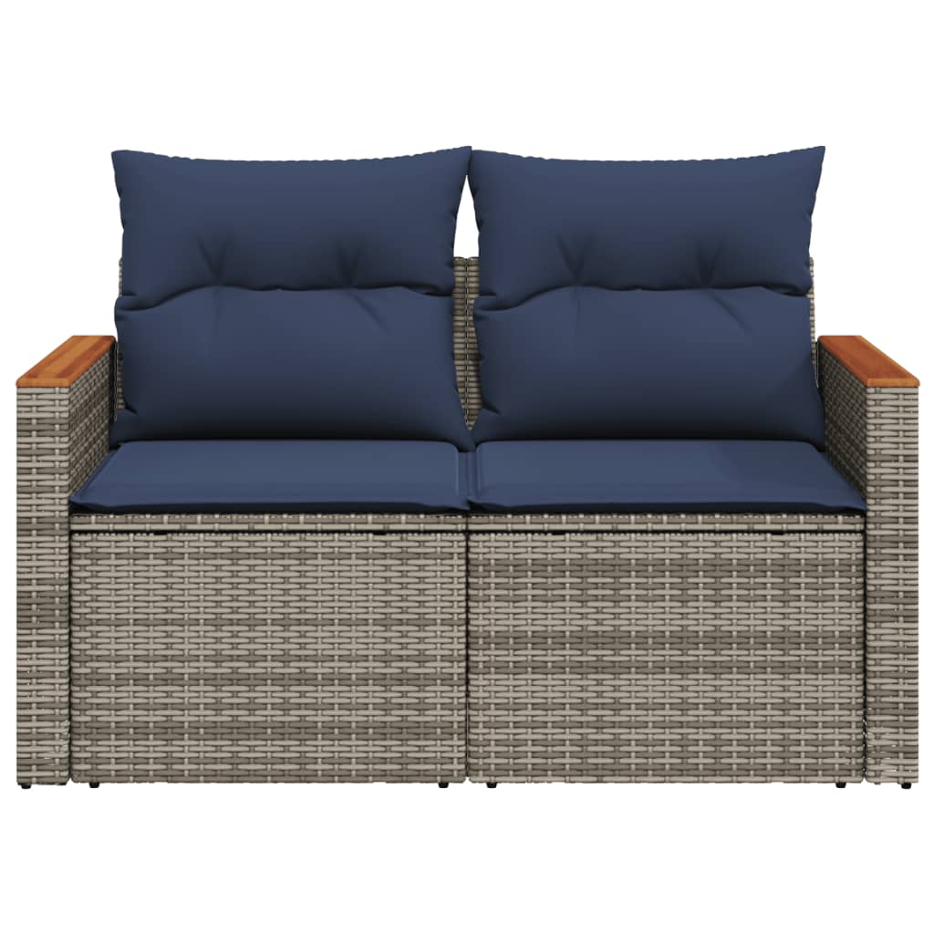 Tuinbank Met Kussens 2-Zits Poly Rattan