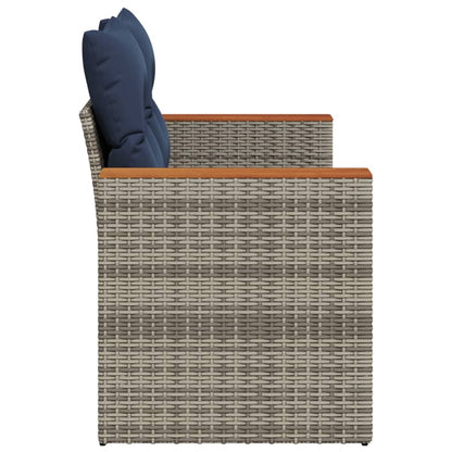 Tuinbank Met Kussens 2-Zits Poly Rattan