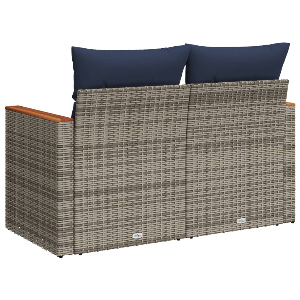 Tuinbank Met Kussens 2-Zits Poly Rattan