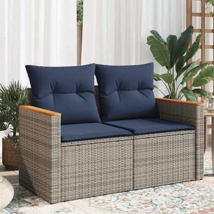 Tuinbank Met Kussens 2-Zits Poly Rattan