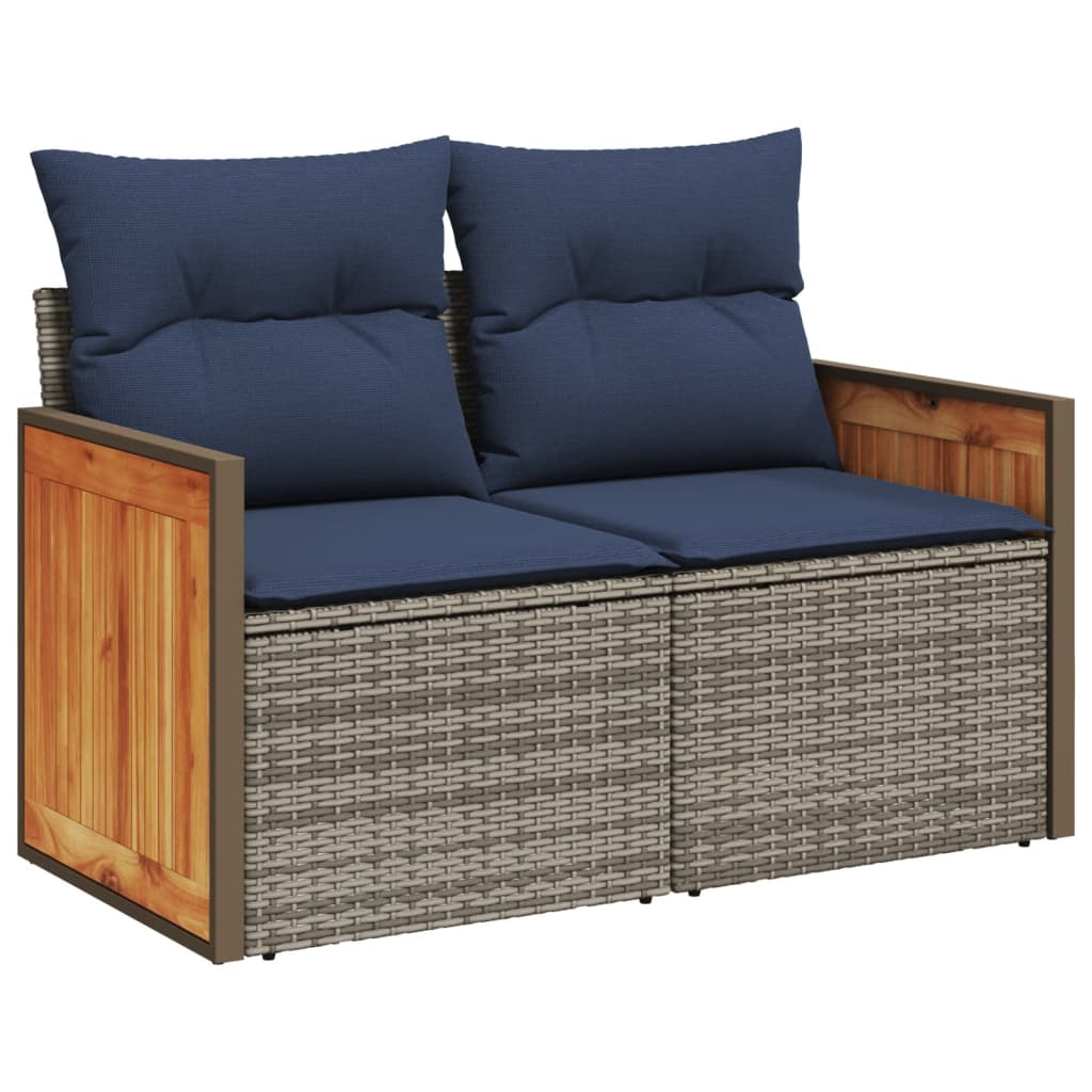 Tuinbank Met Kussens 2-Zits Poly Rattan