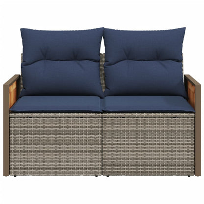 Tuinbank Met Kussens 2-Zits Poly Rattan