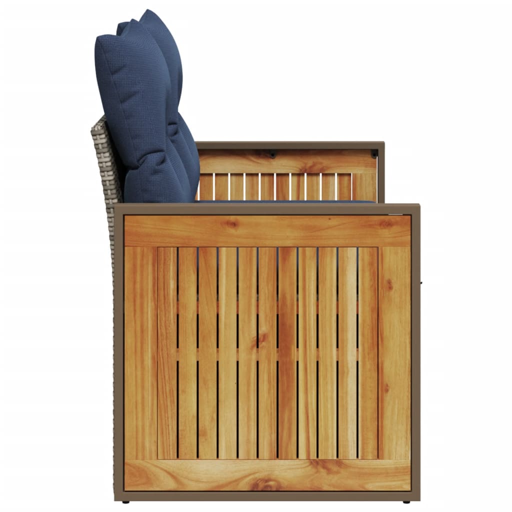 Tuinbank Met Kussens 2-Zits Poly Rattan