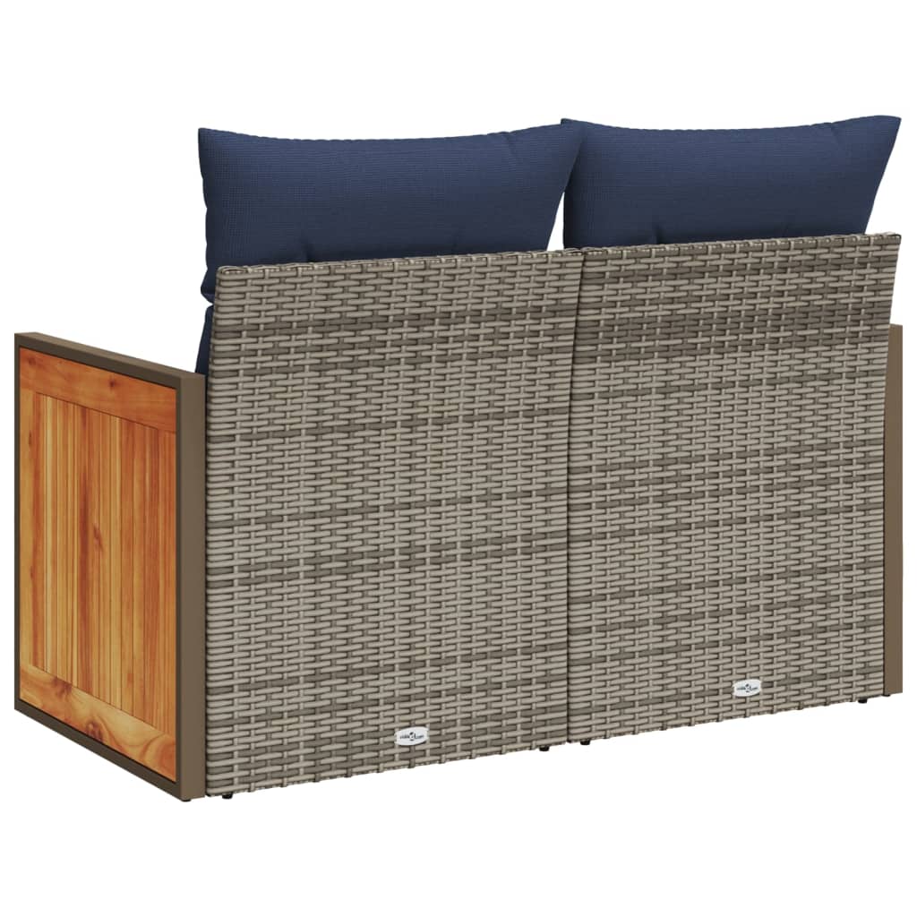 Tuinbank Met Kussens 2-Zits Poly Rattan