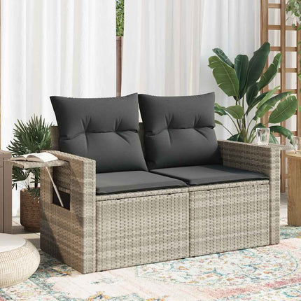 Tuinbank 2-Zits Met Kussens Poly Rattan