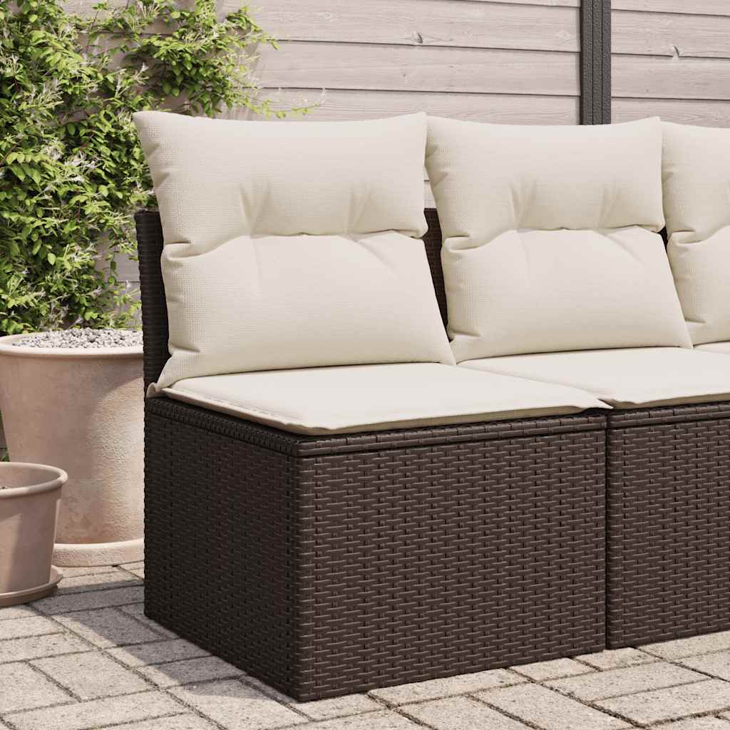 Tuinbank Zonder Armleuning Met Kussens Poly Rattan