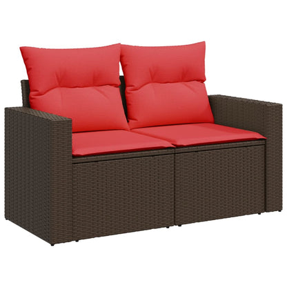 Tuinbank Met Kussens 2-Zits Poly Rattan