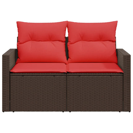 Tuinbank Met Kussens 2-Zits Poly Rattan